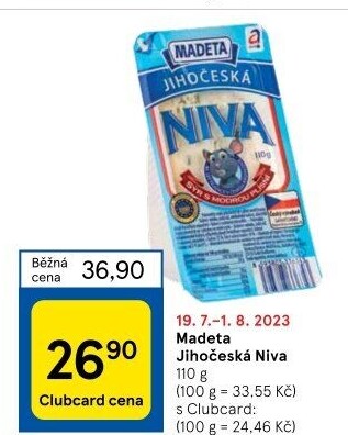Sýr Niva Jihočeská 50% Madeta