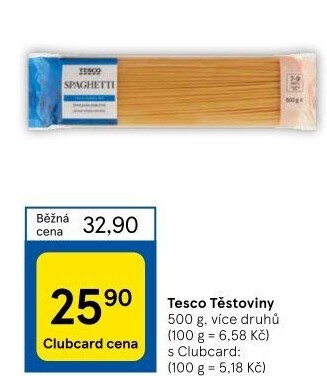 Těstoviny Tesco