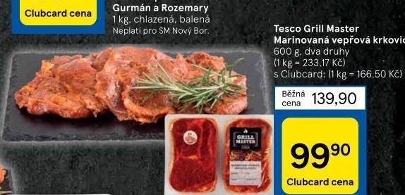 Vepřová krkovice marinovaná Grill Master Tesco