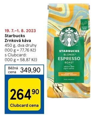 Zrnkové kávy Starbucks
