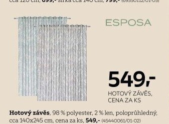 Hotový závěs
