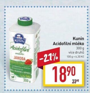 Acidofilní mléko ochucené Kunín