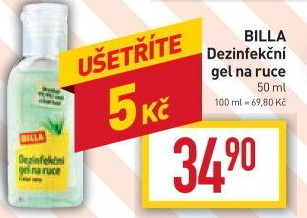Dezinfekční gel na ruce Billa