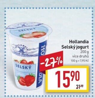 Ochucený jogurt selský Hollandia