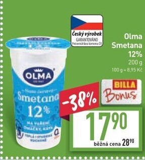 Smetana na vaření Olma 12%