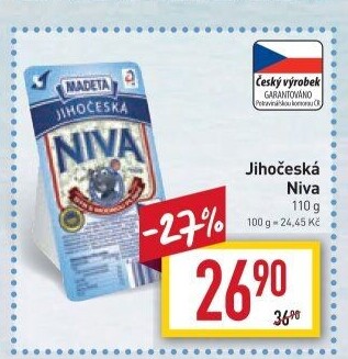 Sýr Niva Jihočeská 50% Madeta