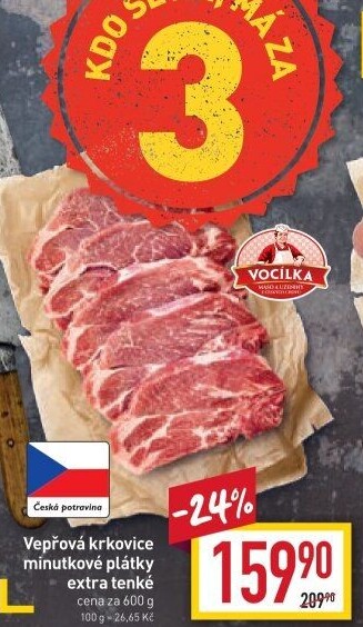 Vepřová krkovice bez kosti Vocílka