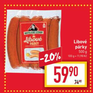 Párky libové Kostelecké uzeniny