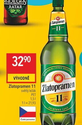 Pivo světlý ležák 11° Zlatopramen