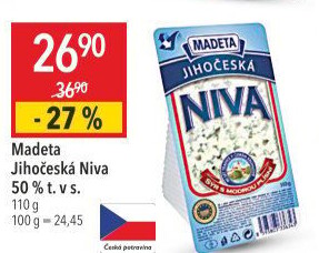 Sýr Niva Jihočeská 50% Madeta