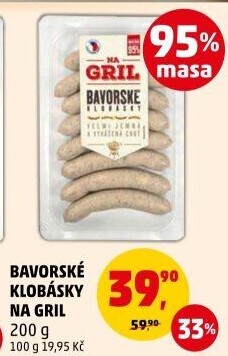 Bavorská klobása Na gril Penny