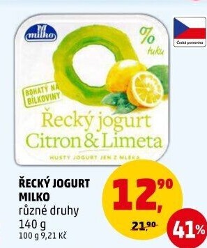 Ochucený jogurt řecký 0% Milko