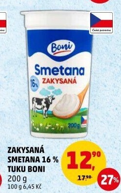 Smetana zakysaná Boni 16%