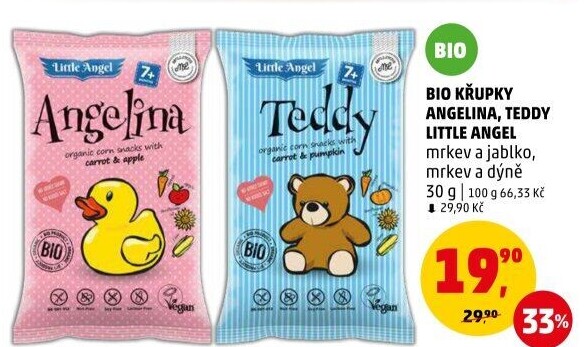 Snack bez lepku pro děti bio Angelina Little Angel