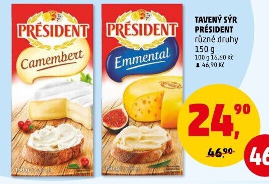 Tavené sýry Président