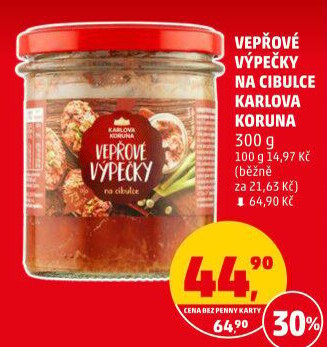 Vepřové výpečky na cibulce ve sklenici Karlova Koruna