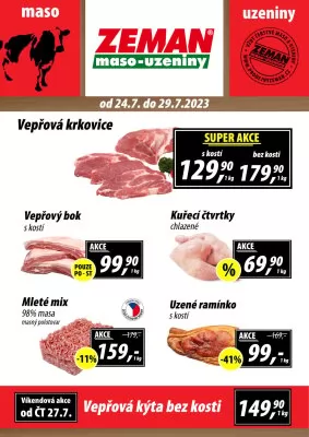 akční leták ZEMAN maso - uzeniny 24.7.2023-29.7.2023