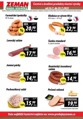 akční leták ZEMAN maso - uzeniny 24.7.2023-29.7.2023
