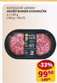 Hovězí burger dvouručák Kostelecké uzeniny