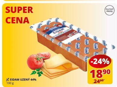 Sýr Eidam uzený 44% Jihočeský Madeta
