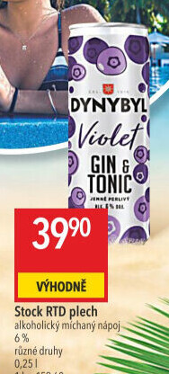 Míchaný nápoj Dynybyl Violet Gin a Tonic