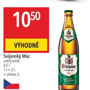 Pivo světlý ležák 11° Svijanský Máz Svijany