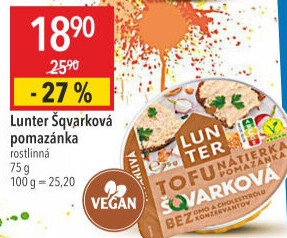 Škvarková rostlinná pomazánka Lunter