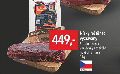 Hovězí nízký roštěnec Striploin steak Globus
