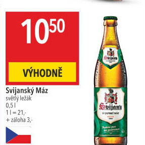Pivo světlý ležák 11° Svijanský Máz Svijany