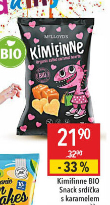 Snack bez lepku pro děti bio Kimifinne Mclloyd'