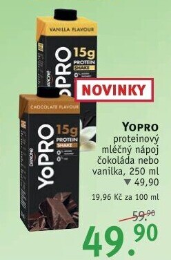Mléčný proteinový nápoj Yopro