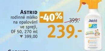 Mléko na opalování ve spreji OF 50 + Astrid Sun