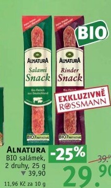 Salámek snack bio Alnatura