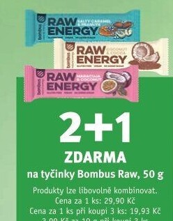 Tyčinka Bombus Raw bez lepku Energy