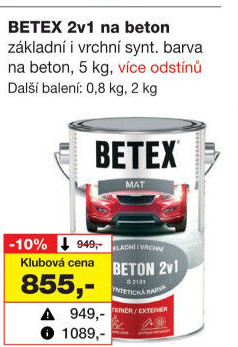 Barva na beton 2v1 Betex Barvy a laky Hostivař