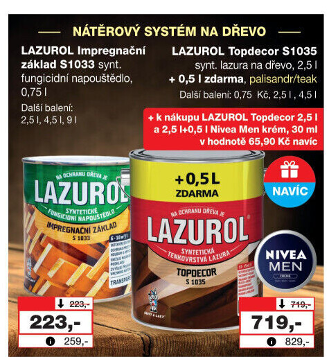 Lazura na dřevo Topdecor Lazurol