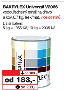 Univerzální email Bakrylex Mat Barvy a laky Hostivař