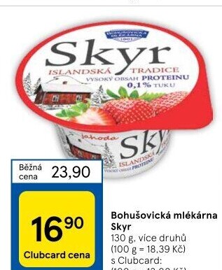 Dezert zakysaný ochucený Skyr Bohušovická mlékárna
