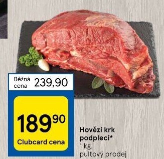 Hovězí přední bez kosti - krk podplečí