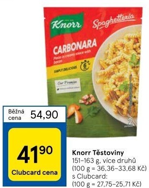 Instantní jídla Knorr Spaghetteria