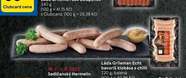 Klobása na gril Echt Bavoriš s chilli Láďa Grileman Kostelecké uzeniny