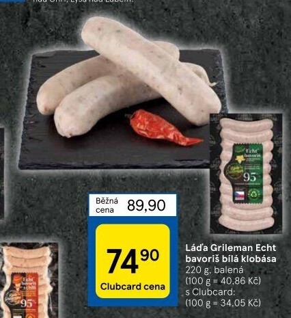 Klobásy Echt Bavoriš Láďa Grileman Kostelecké uzeniny