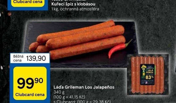 Klobásy na grilování Los Jalapeňos Kostelecké uzeniny