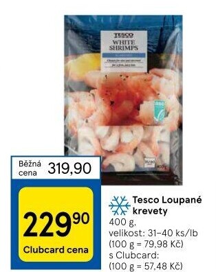 Krevety loupané mražené Tesco