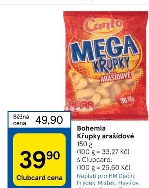 Křupky arašídové Bohemia