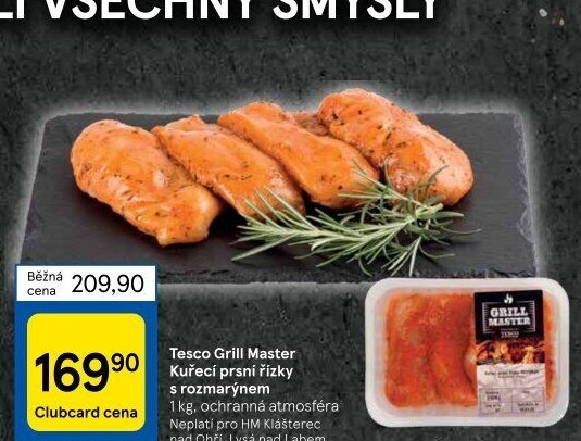 Kuřecí prsní řízky marinované Rozmarýn Grill Master Tesco