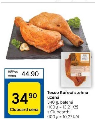 Kuřecí stehna uzená Tesco