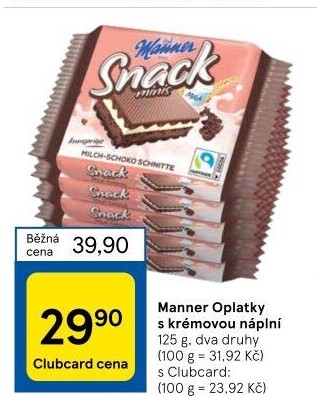 Oplatky Snack Manner