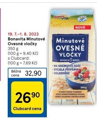 Ovesné vločky minutové Bonavita