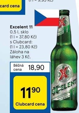 Pivo světlý ležák 11° Excelent